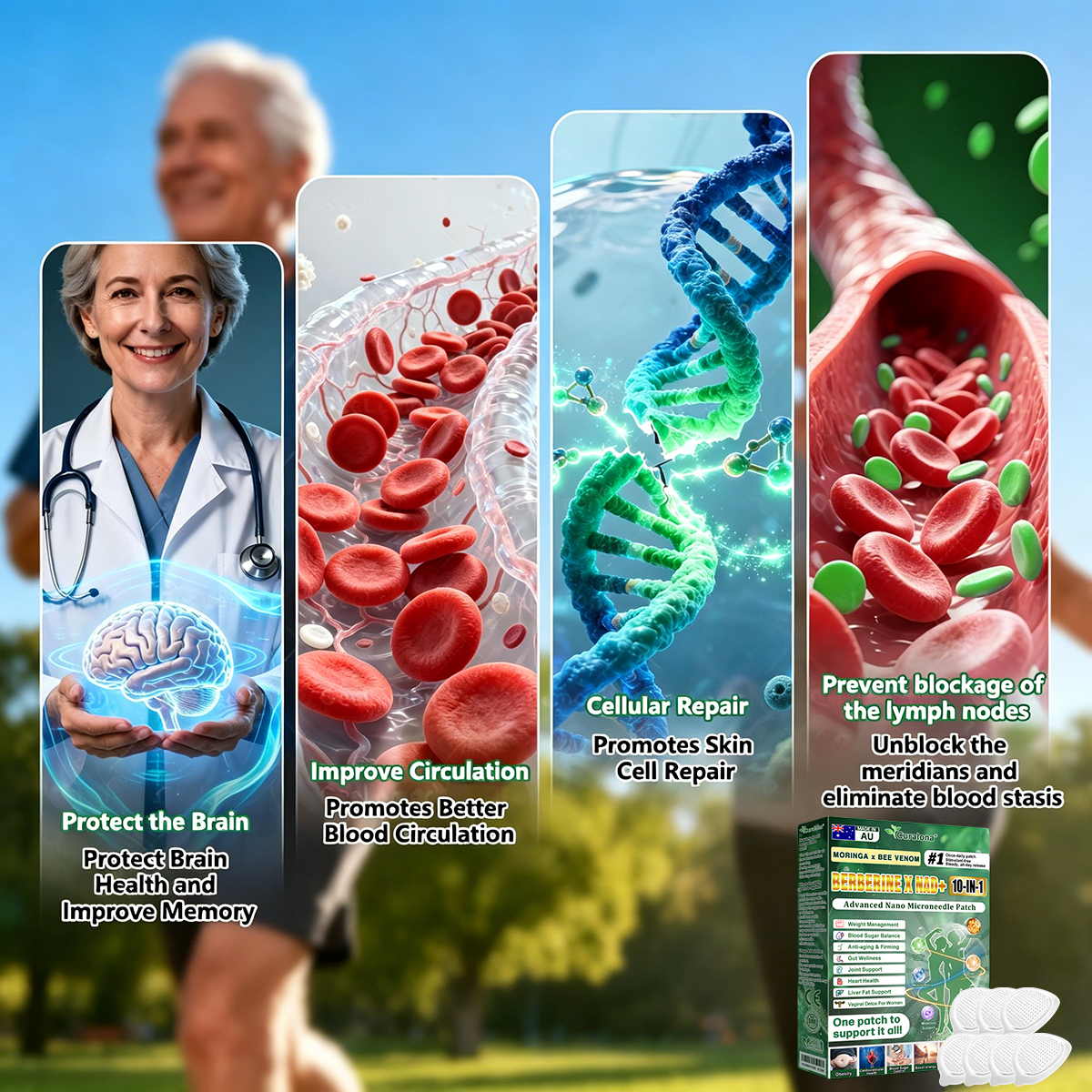 Official AUS Store 🇦🇺  | 🧑‍⚕️🩺 𝗖𝘂𝗿𝗮𝗹𝗼𝗻𝗮® Moringa · Berberine × NAD+ 𝟏𝟎-𝐢𝐧-𝟏 𝐀𝐝𝐯𝐚𝐧𝐜𝐞𝐝 𝐍𝐚𝐧𝐨 𝐌𝐢𝐜𝐫𝐨𝐧𝐞𝐞𝐝𝐥𝐞 𝐏𝐚𝐭𝐜𝐡 — 𝐎𝐧𝐜𝐞 𝐃𝐚𝐢𝐥𝐲, 𝐕𝐢𝐬𝐢𝐛𝐥𝐞 𝐑𝐞𝐬𝐮𝐥𝐭𝐬 𝐢𝐧 𝟕 𝐃𝐚𝐲𝐬