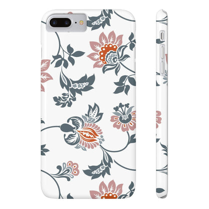 Pink and Green Flower Pattern, Floral Slim Phone Cases, Case-Mate IPHONE16 and all sizes