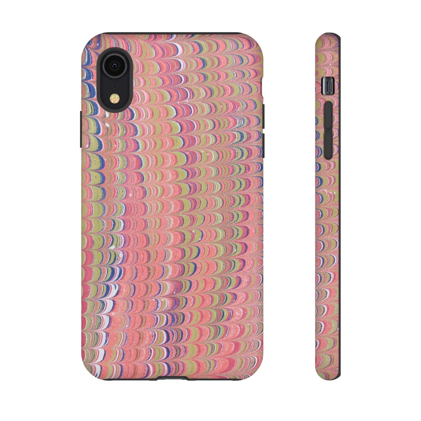 Pink Pastels Feather Marbled Vintage Design iPhone 16 + Samsung + Apple + Google - 2 finishes
