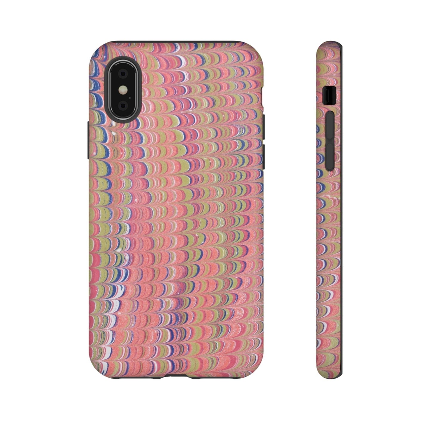 Pink Pastels Feather Marbled Vintage Design iPhone 16 + Samsung + Apple + Google - 2 finishes