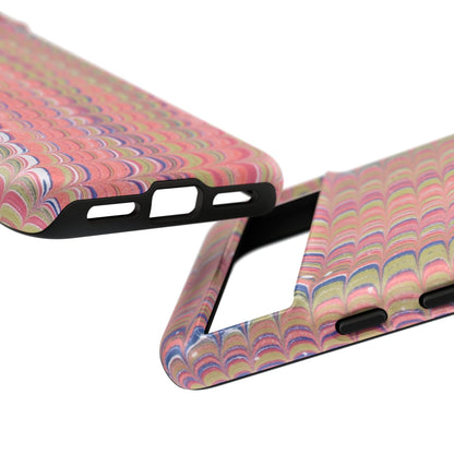 Pink Pastels Feather Marbled Vintage Design iPhone 16 + Samsung + Apple + Google - 2 finishes