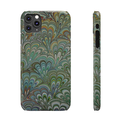 Deep Green Peacock Italian Marbled Design, Italy Feather Phone Case, Multi-Color, Slim Phone Cases, Case-Mate IPHONE16 and all sizes