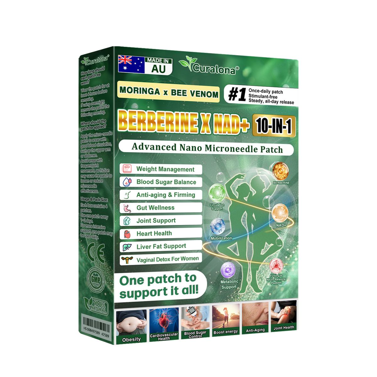 Official AUS Store 🇦🇺  | 🧑‍⚕️🩺 𝗖𝘂𝗿𝗮𝗹𝗼𝗻𝗮® Moringa · Berberine × NAD+ 𝟏𝟎-𝐢𝐧-𝟏 𝐀𝐝𝐯𝐚𝐧𝐜𝐞𝐝 𝐍𝐚𝐧𝐨 𝐌𝐢𝐜𝐫𝐨𝐧𝐞𝐞𝐝𝐥𝐞 𝐏𝐚𝐭𝐜𝐡 — 𝐎𝐧𝐜𝐞 𝐃𝐚𝐢𝐥𝐲, 𝐕𝐢𝐬𝐢𝐛𝐥𝐞 𝐑𝐞𝐬𝐮𝐥𝐭𝐬 𝐢𝐧 𝟕 𝐃𝐚𝐲𝐬