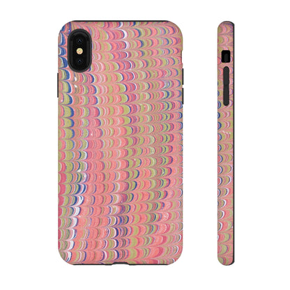 Pink Pastels Feather Marbled Vintage Design iPhone 16 + Samsung + Apple + Google - 2 finishes