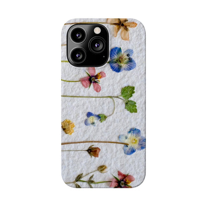 Dried Wild Pink and Purple Flower Image on Paper, Floral Slim Phone Cases, Case-Mate IPHONE16 and all sizes