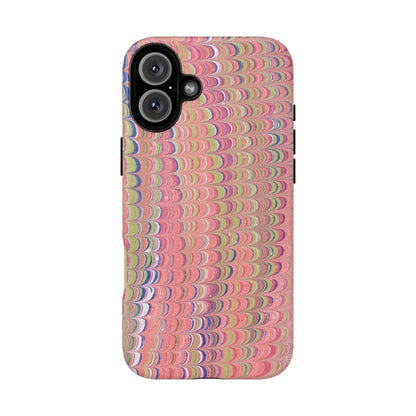 Pink Pastels Feather Marbled Vintage Design iPhone 16 + Samsung + Apple + Google - 2 finishes