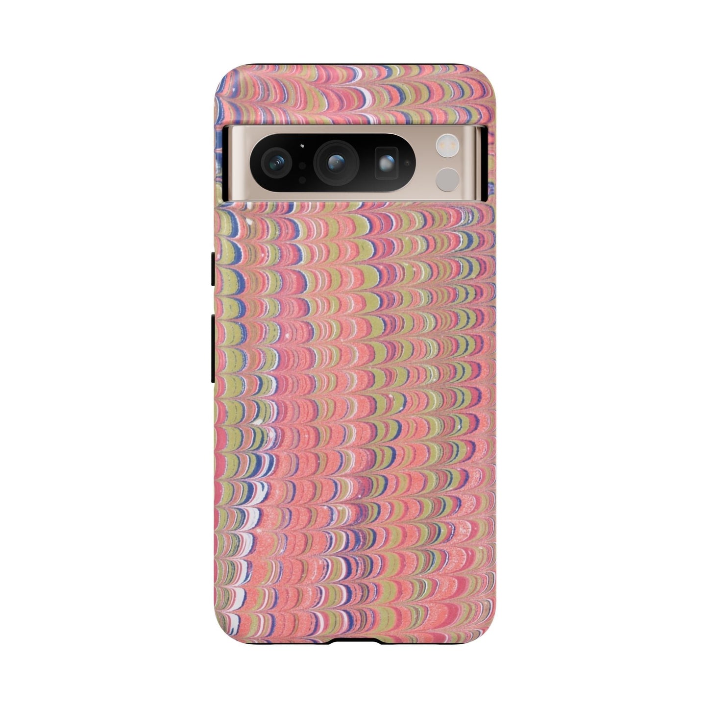 Pink Pastels Feather Marbled Vintage Design iPhone 16 + Samsung + Apple + Google - 2 finishes