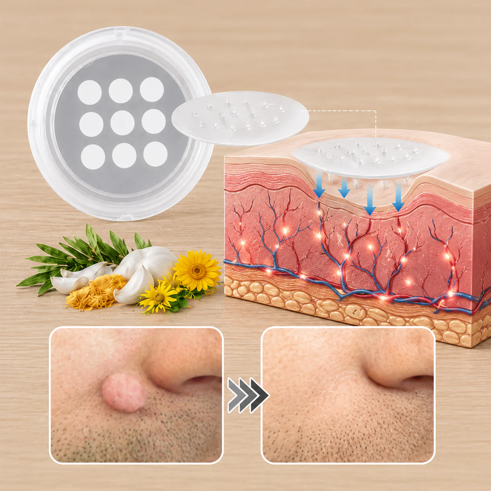 ✨Curalona® 2-in-1 Microneedle & Hydrocolloid Patch🍀 | Removes raised moles, acne, flat warts, and skin tags | Helps improve wrinkles, scars, and blemishes | Invisible patches for face and body